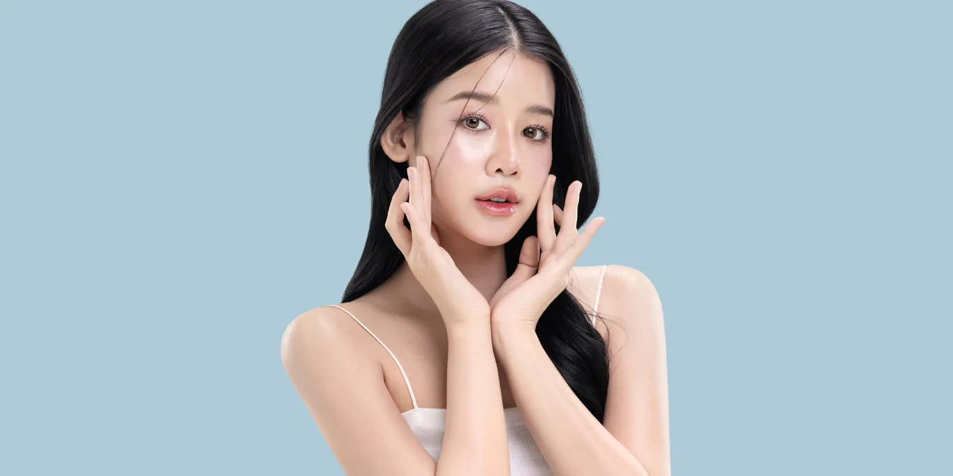 Glowing skin make up style of beautiful young Asian model Glowing skin make up style of beautiful young Asian model