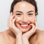 beauty-portrait-of-a-smiling-young-topless-woman beauty portrait of a smiling young topless woman